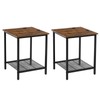 VASAGLE End Table Set of 2, 2-Tier Nightstands Side Table