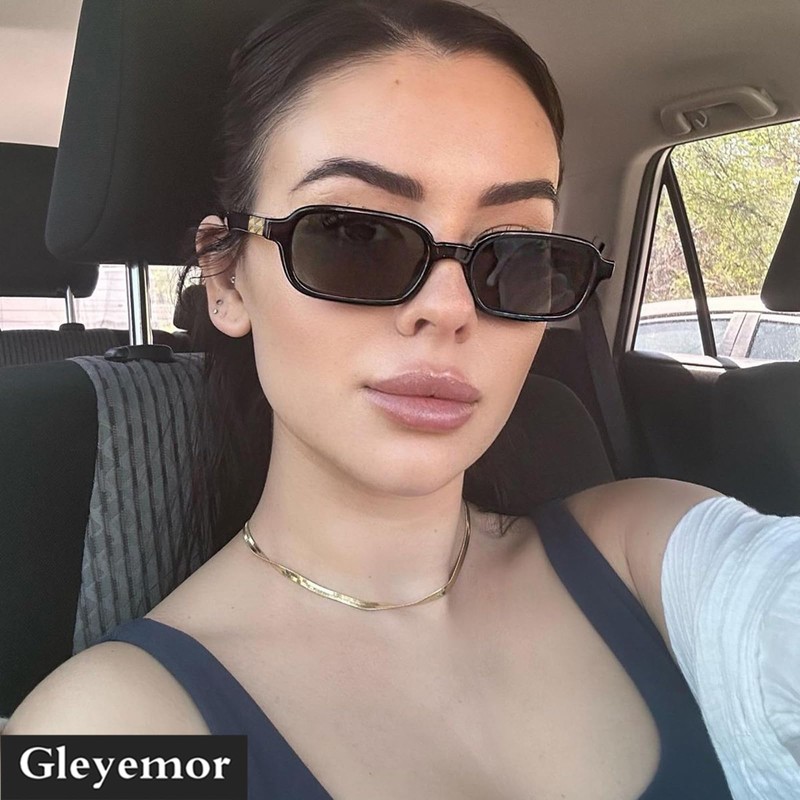 Gleyemor Fashion Retro Rectangle Sunglasses for Women Men Trendy Rectangular