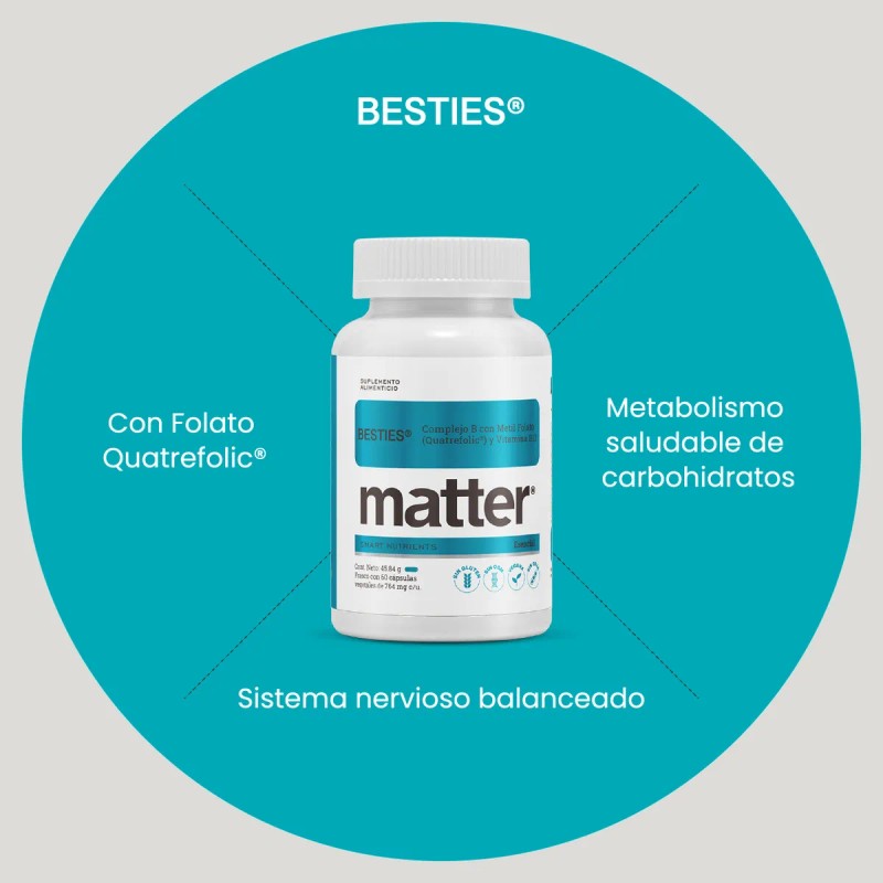 Complejo B, Folato, Besties, Matter Smart Nutrients Sabor N/A
