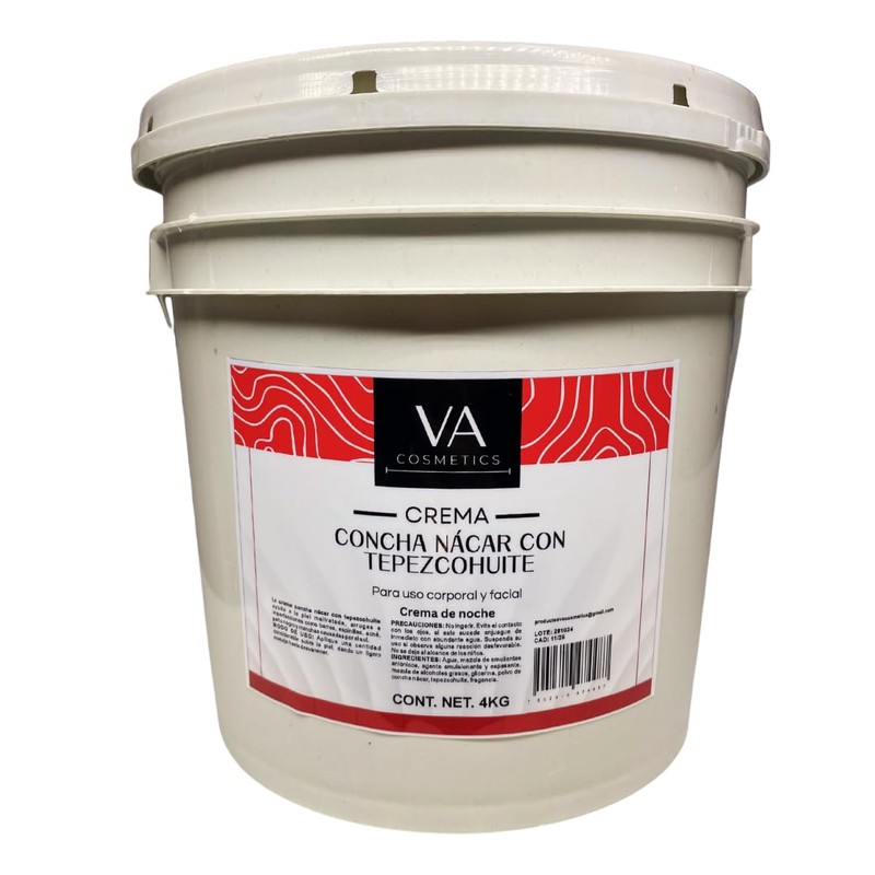 Crema Concha Nacar Con Tepezcohuite Corporal y Facial 4 Kilos