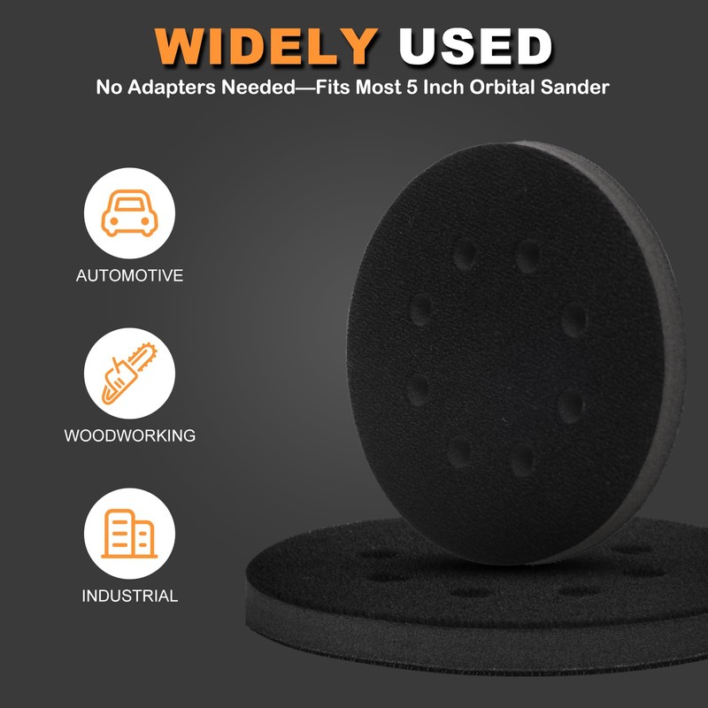 BMOTL 5-Inch 8-Hole Interface Pad:4 Pack Hook & Loop Foam