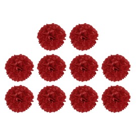 M METERXITY 10 Pcs Tissue Pom Poms Flower - Wedding Decorations Durable and Beautiful for Birthday/Party/Wedding (4" Diameter Red)
