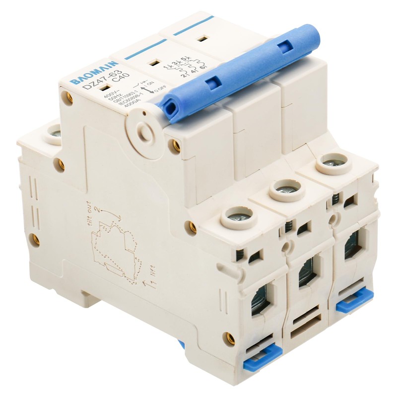 Baomain Miniature Circuit Breaker 3-Pole 40A DZ47-63 C40 400VAC, DIN