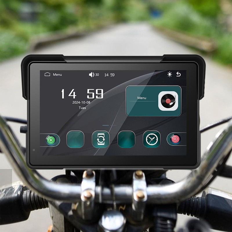 Luocute Motorcycle GPS Navigation System, 7 Inch 1024x600 HD IPS