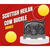 Scottish Heilan Coo Kilt Belt Buckle – Highland Cow Pewter
