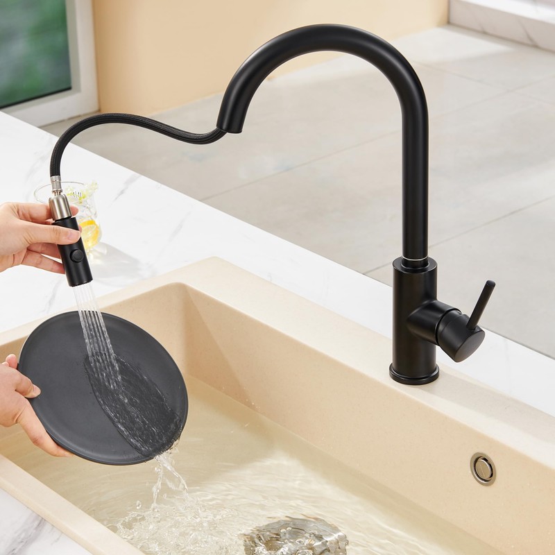 TIORIY Metal Kitchen Faucet Spray Head Replacement, Stainless Steel Pull