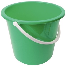 Jantex Round Plastic Bucket with Handle 10 Litre, Green, Cleaning Bucket, Colour Coded Cleaning, Size: 26(H)x28(W)x29.5(D)cm, Professional & Home Use, CD806