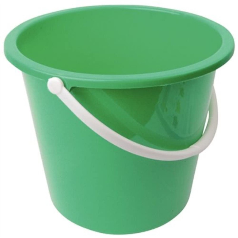 Jantex Round Plastic Bucket with Handle 10 Litre, Green, Cleaning