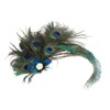 Frcolor 1920 Peacock Feather Hair Clip Gatsby Flapper Peacock Feather