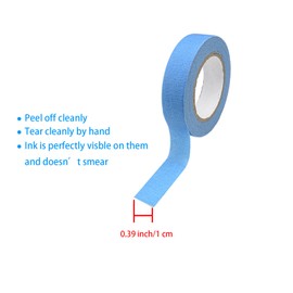 DIAO79NI 12 Rolls Colored Masking Tape - 0.6 inch x 15 Yard Drafting Tape for Arts and Crafts, Light Blue