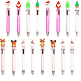 MEISH Christmas Multicolor Ballpoint Pens Retractable Ballpoint Pens Push Type Multifunction Markers for Office School Supplies (16)