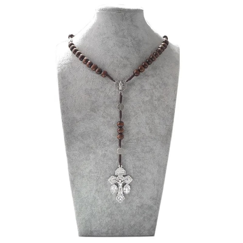 Catholic Town Wooden Rosary – Pardon Crucifix & St. Benedict