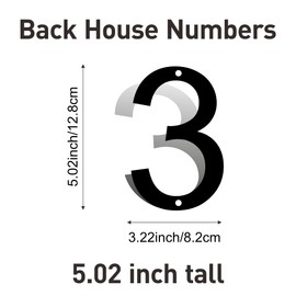 Stainless Steel House Numbers Address Sign, Metal Address Numbers and Letters, Black Door Mailbox Number, House Address Letter and Number for Office Home Farm Outside (Black double 3)