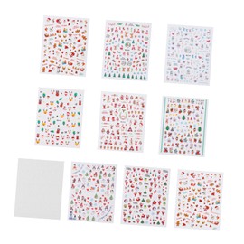 Healvian 1set Festive Nail Art Stickers Christmas Theme Decals for Holiday Parties Easy to Use Nail Design Supplies Safe Material for Stylish Manicures at Home 10pcs