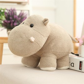 Uixxducc Cuddly Toy Children's Plush Toy Cute Elephant Hippo Plush Toy Soft Fluffy Cuddly Cushion Children's Room Decoration Throw Cushion Gifts (Hippopotamus B, 30 cm)