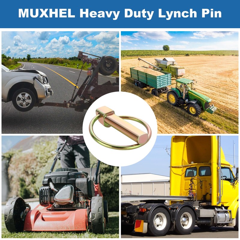 MUXHEL 50 Pcs Heavy Duty Lynch Pin Assortment Kit, Carbon