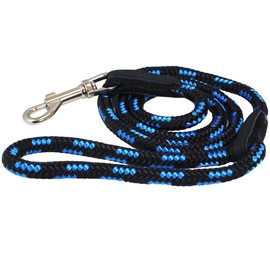 Dogs My Love Dog Rope Leash 4ft Long (Medium: 4ft Long; 3/8" Diam (10mm), Blue/Black)