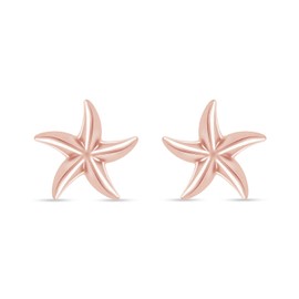 AFFY 14K Rose Gold Over Sterling Silver Starfish Stud Earrings for Women – Gift for Her