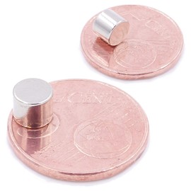 Brudazon 10 Mini Disc Magnets 6 x 5 mm N52 Strongest Level Neodymium Magnets Ultra Strong Power Magnet for Model Making, Photo, Whiteboard, Notice Board, Fridge, Crafts, Magnetic Disc Extra Strong