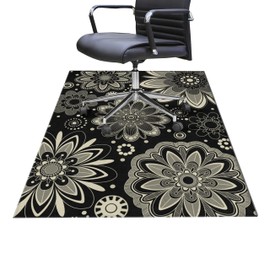 Office Chair Mat for Hardwood Floor, 36”x48” Modern Floral Under Desk Chair Mat for Hard Floor, Non-Slip Washable Office Rug Carpet Protector Mat for Rolling Chair Computer Chair