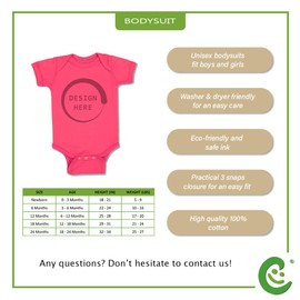 Cute Rascals Custom Boy & Girl Baby Bodysuit Little Bean A Funny Cotton Baby Clothes Hot Pink Design Only 24 Months