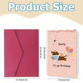 GONZTEL 1 Piece Dachshund Birthday Cards (with Kraft Envelopes) - Funny Cards with Text - For Men, Women, Friends and Dog Lovers