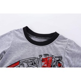 Little Hand Boys Pajamas Toddler Short Sleeve Jammies Fire Truck Pjs Sleepwear Set Cotton Summer Clothes for Size 4T Kids