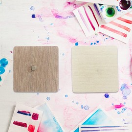 IVEI DIY Ply Wood Sheet Square Craft Magnet - Plain Plywood Fridge Magnet Blanks Cutouts - Set of 20-2 Inches x 2 Inches x 3 mm Magnets for Painting Wooden Panels, Crafts