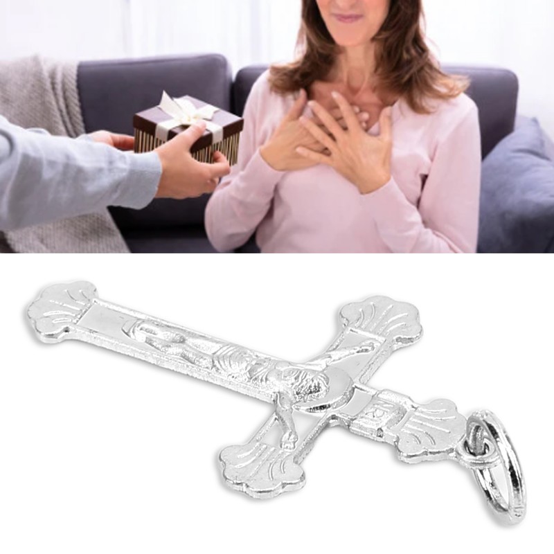 Crucifix Necklace Exquisite 925 Sterling Silver Men's Women's Jesus Cross