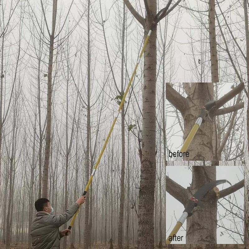 30 Feet Tree Pole Pruner, Durable Tree Trimmers Handle, Manual