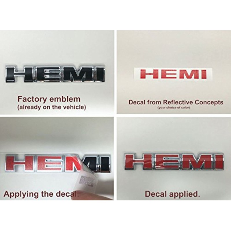 Reflective Concepts - HEMI Emblem Overlay Decal Stickers (Pair) -
