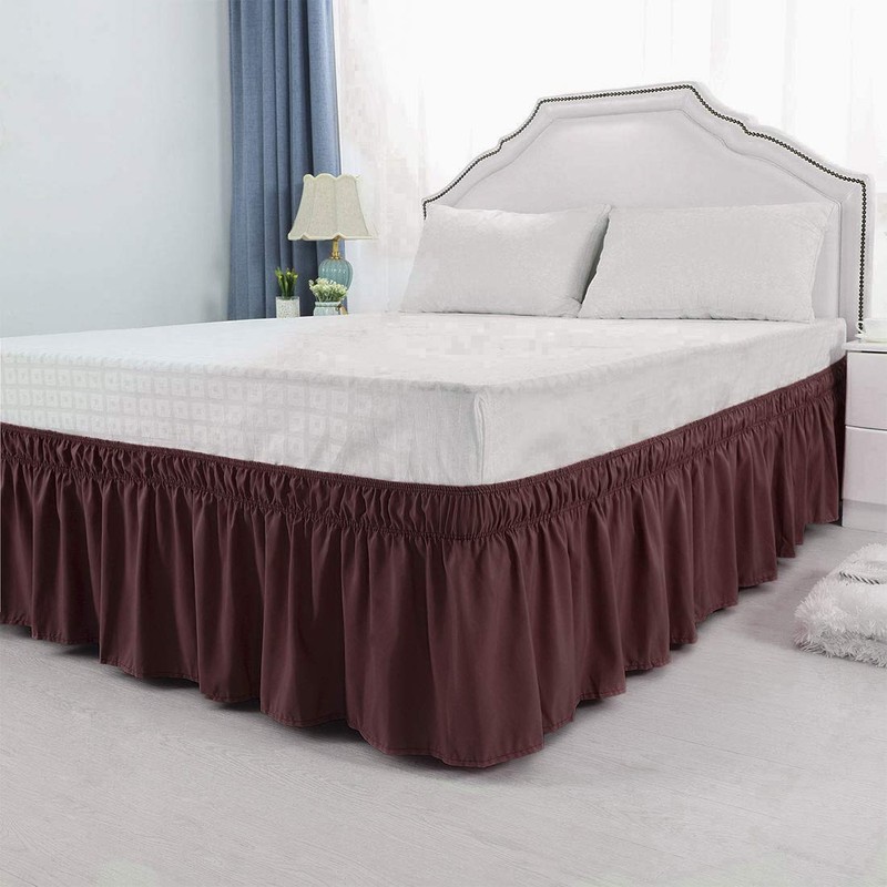 PiccoCasa Elasticated Bed Skirt Ruffled Bed Base Wrap Around Bed