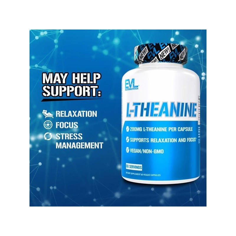 EVLution Nutrition L-테아닌 200mg 60베지 캡슐 EVLution Nutrition L-Theanine 200mg