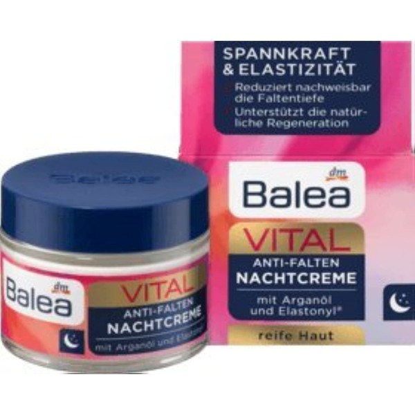 Balea Night Cream VITAL Anti-Wrinkle Night Cream, 50 ml - German product