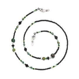 GINTEI Beaded Glasses Chain for Women Eye Glasses Holders Around Neck Crystal Sunglass Chain with Anti-Slip Silicone Hooks, Eye Glass Strap Lanyards