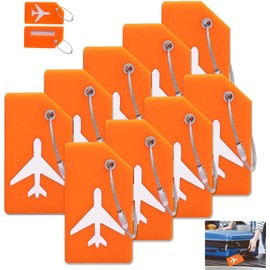 Juego de 9 Etiquetas de Silicona para Equipaje con Tarjeta ID, Identificador de Maletas Reutilizable, Perfecta para Viaje en Avión y Detectar Rápidamente tu Maleta en el Aeropuerto