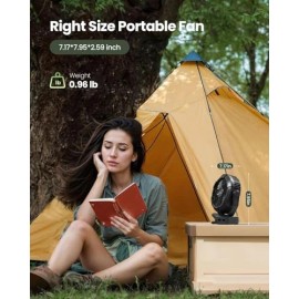 Gaiatop Portable Camping Fan with LED Lantern, 360°Rotation and Clip on for Desk 4000mAh