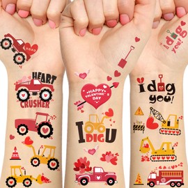 I Dig You Valentine's Day Tattoos for kids, 4 Sheets Pink Valentine Party Favors, Candy Heart Party Supplies, Galentines day Exchange Treats, Teacher Reword, Classroom Prizes