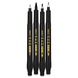 MISULOVE 4-Pack Calligraphy Pens Set for Hand Lettering, Watercolor Art & Sketching - Small, Medium, Large Brush Markers with Fadeproof Black Ink | Beginner Kit for Journaling, Manga, Scrapbooking