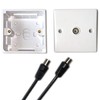 Aerial TV Socket with Back Box and Aerial Lead Male