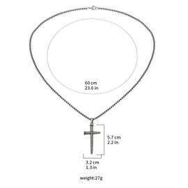EnerMagiX Pure Titanium Cross Necklace for Men with Titanium Chain Cross Pendant Necklace for Women Religious Gifts Jewellery (3473)