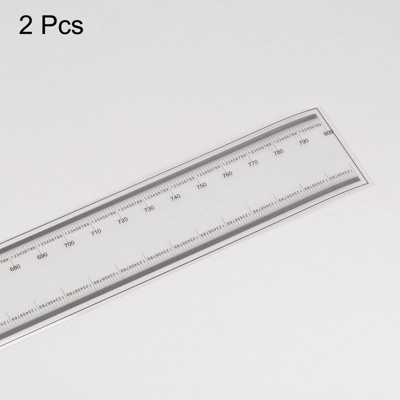 sourcing map 2pcs Film Flexible Ruler 80cm 0.1mm Scale with