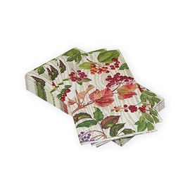 Berry Botanical Taupe Guest Towel Napkins - 15 Per Package - 4 Units