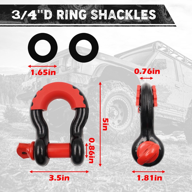 Handfly Offroad Recovery Kit, 3" x 30 ft Tow Recovery