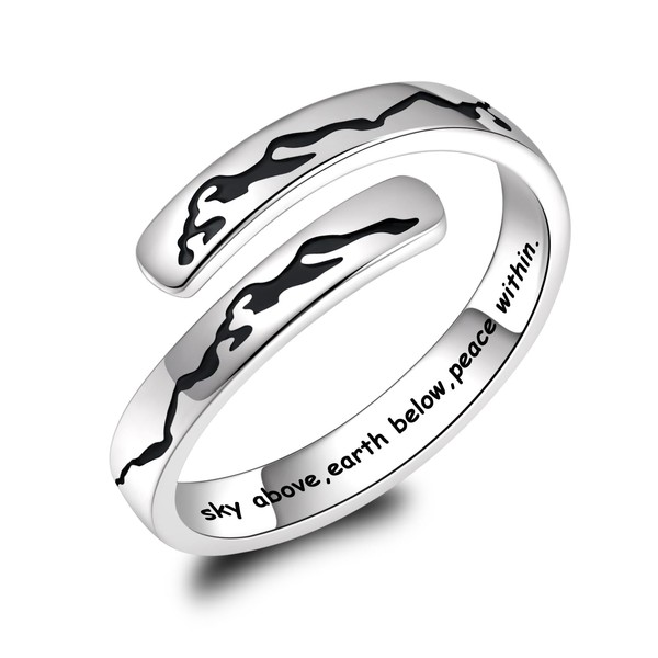 BEILIN 925 Sterling Silver Inspirational Jewelry Rings Adjustable Ring Personality