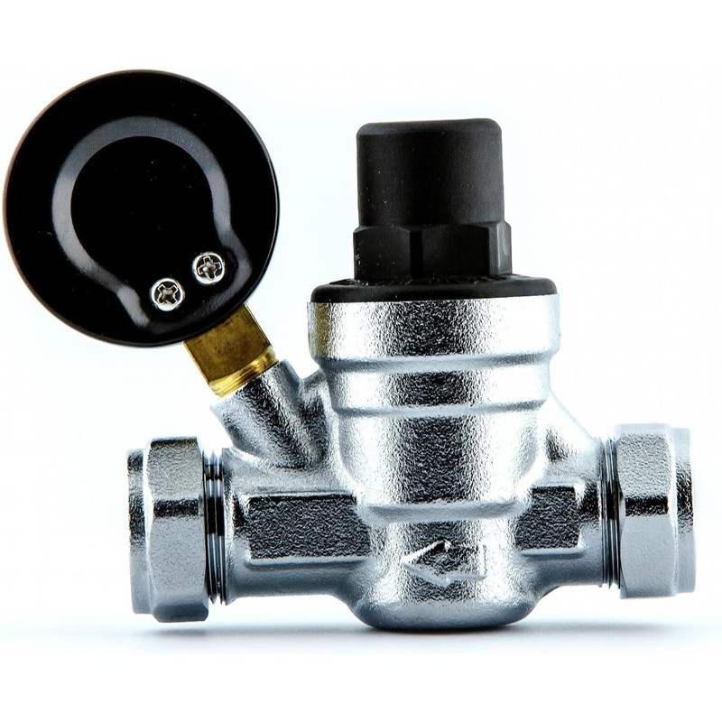 TEAM CONTROLS WATER PRESSURE REDUCING VALVE WITH GAUGE 15MM &