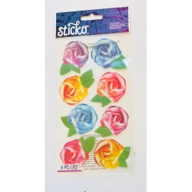 Sticko Tissue Roses Flowers Planner Stickers Papercraft Floral DIY Crafts