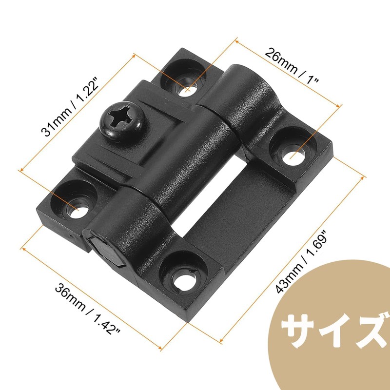 DELUXEFOX Torque Hinges Stop Hinges [Set of 6] Adjustable Torque