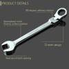 Combination Wrenches 15mm Flexible Head Ratchet Spanner Metric Spanner Set