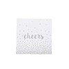 Pack of 20"Cheers" Celebrate Confetti Cocktail Size Paper Napkin Silver